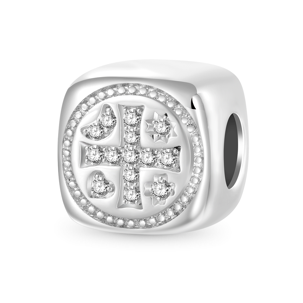 Gnoce Shiny Cross Square Charm_1