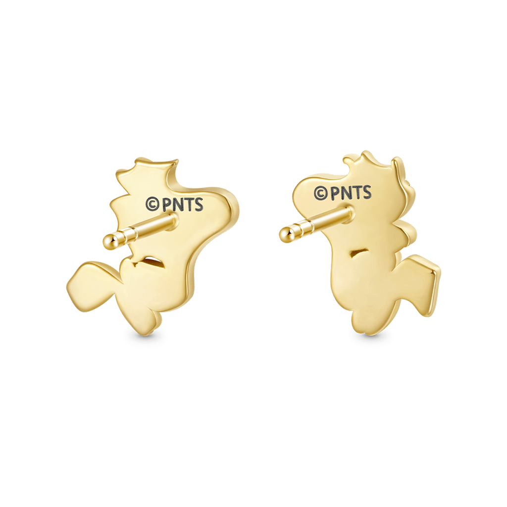 Gnoce Peanuts Smiling Flying Woodstock Diamond Stud Earrings_3