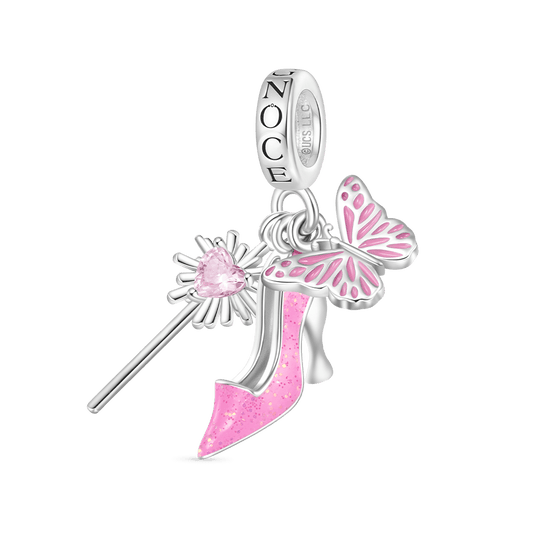 Gnoce Wicked Glinda Bubble Wand Shoe Triple Pendant Dangle Charm_1