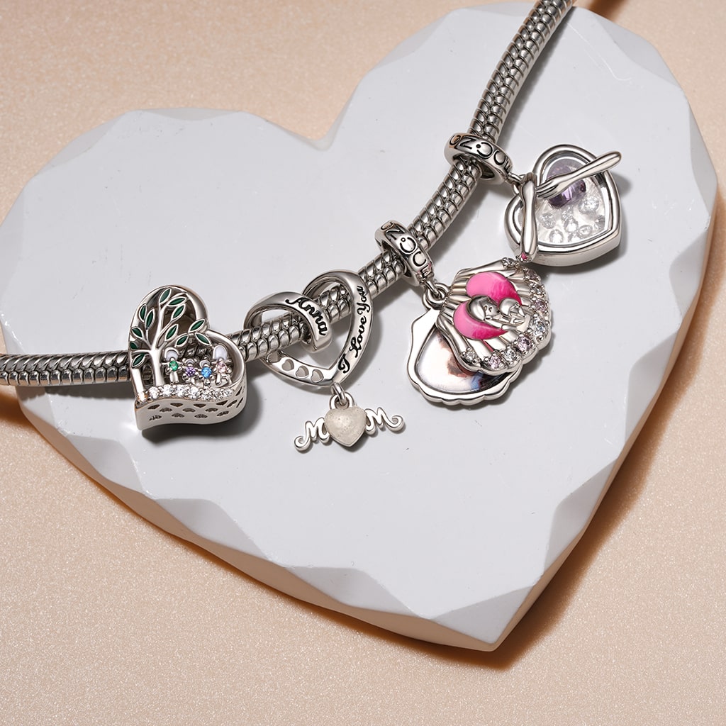Gnoce Hug Love Locket Birthstone Pendant Dangle Charm_5
