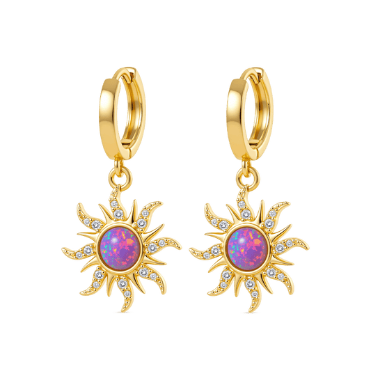 Gnoce Dopamine Golden Sun Opal Hoop Earrings_1