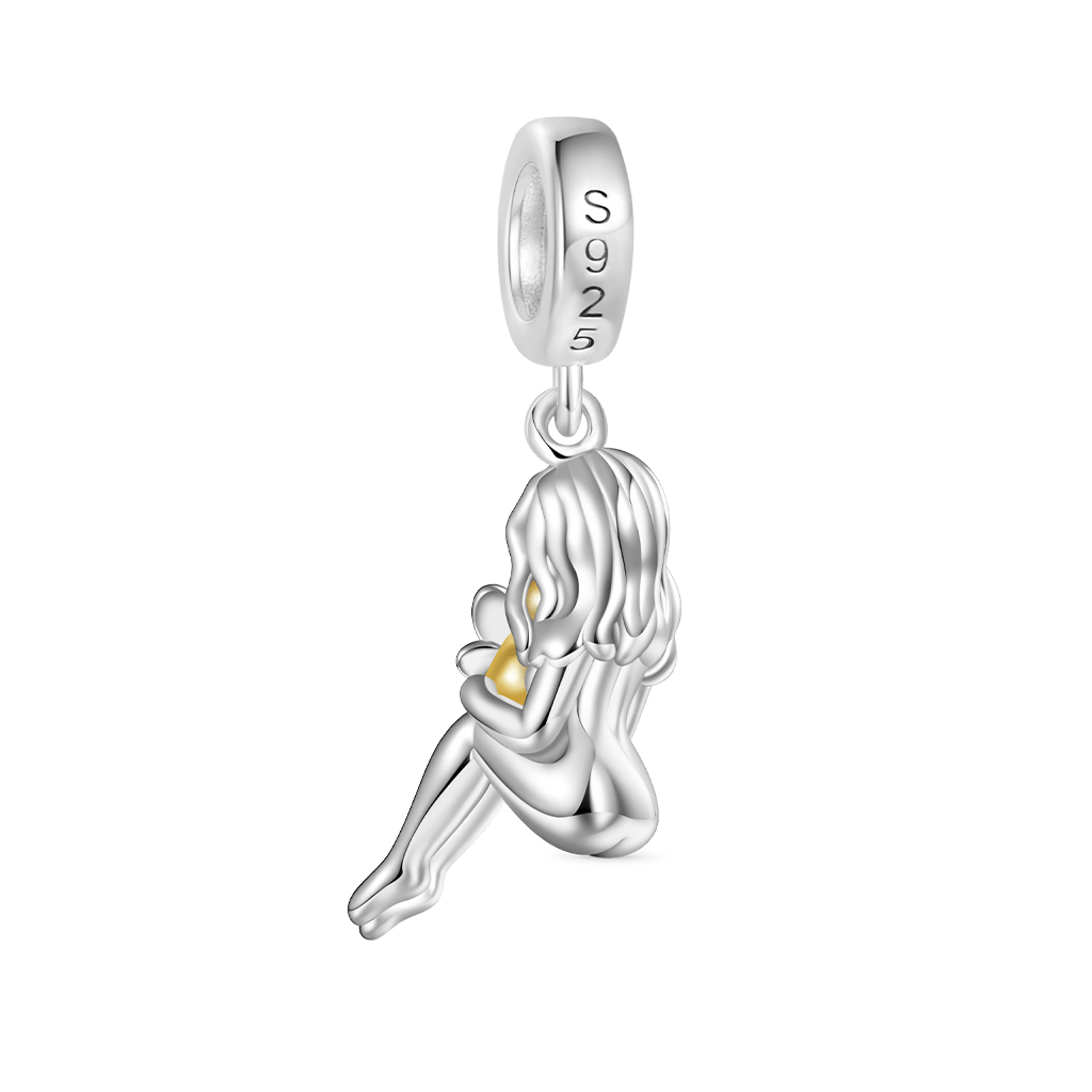 Gnoce Mother Holding a Butterfly Baby Memorial Love Pendant Dangle Charm_2