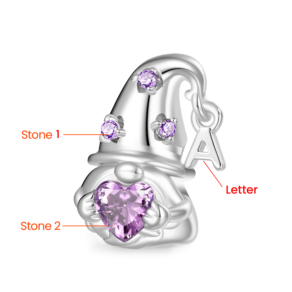 Gnoce Sweet Gnome Embraces Birthstone Heart Charm_2