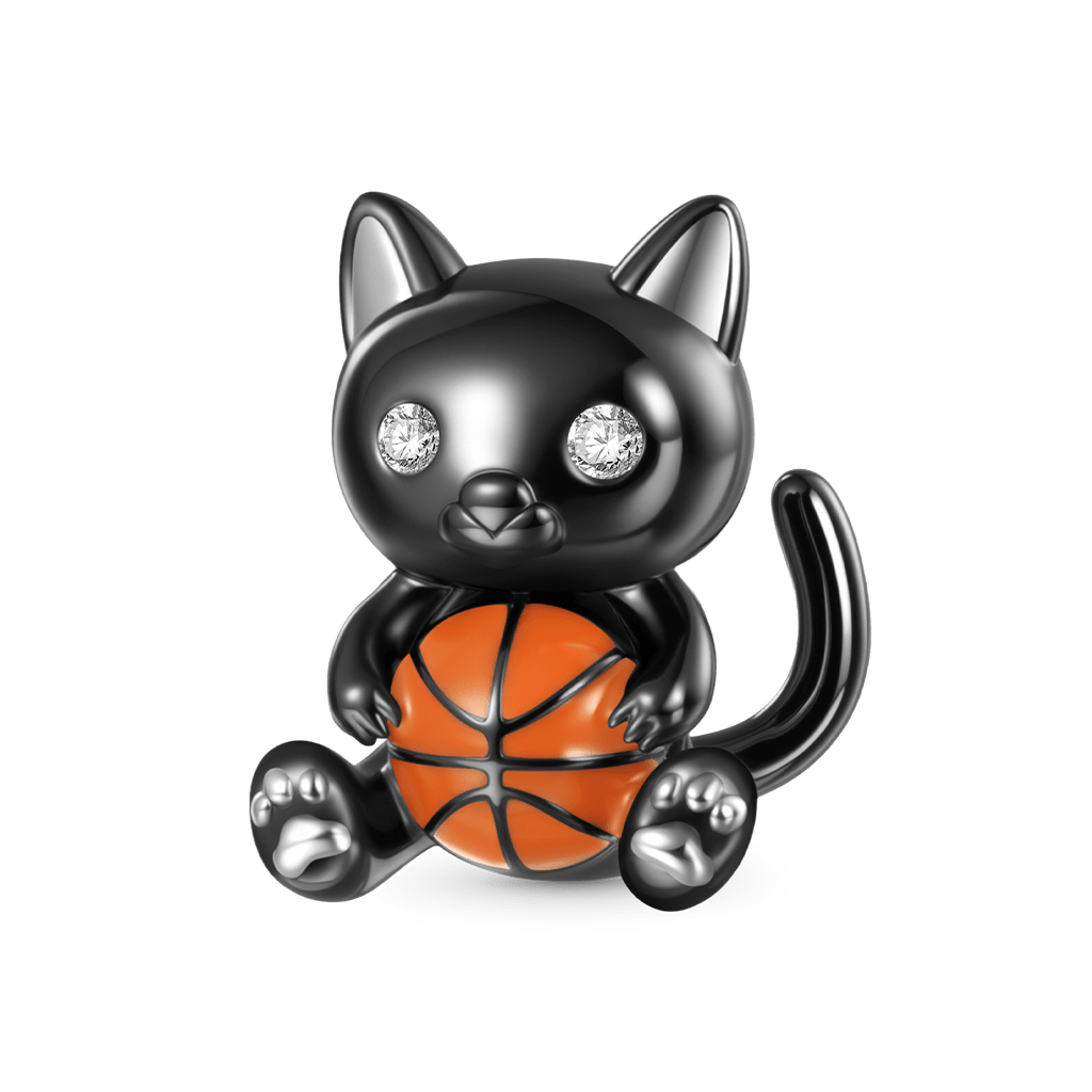 Gnoce Halloween Black Cat Embrace Basketball Charm_1