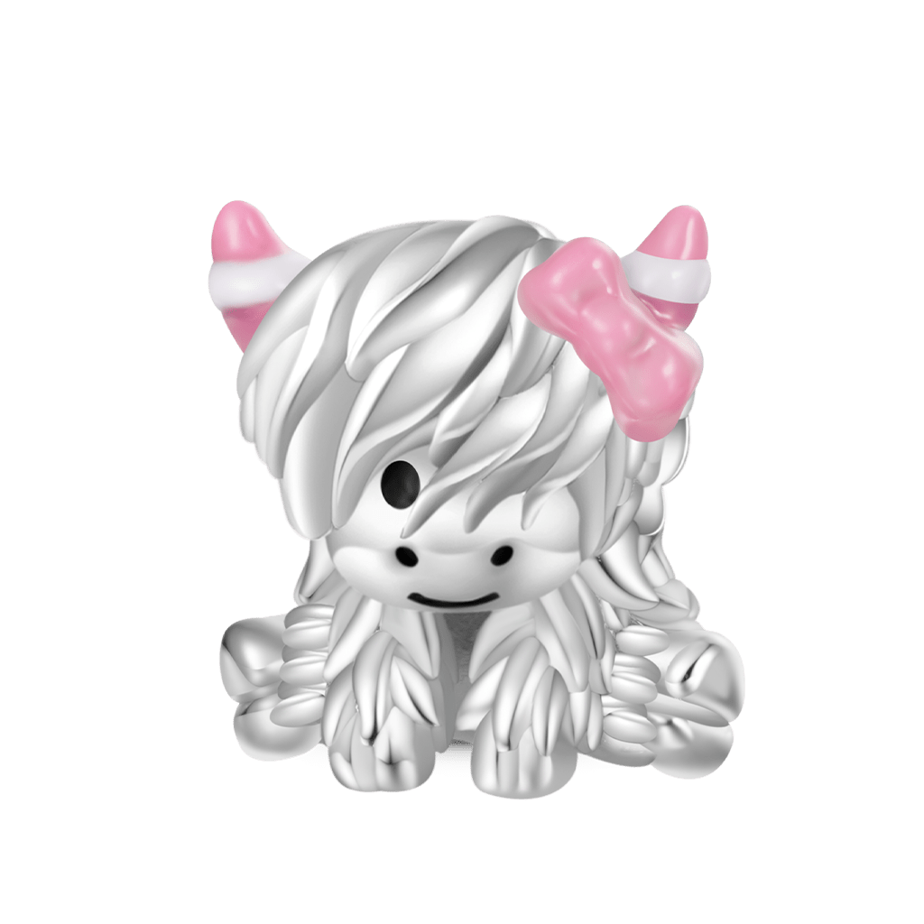 Gnoce Pink Bow Highland Cow Charm_1