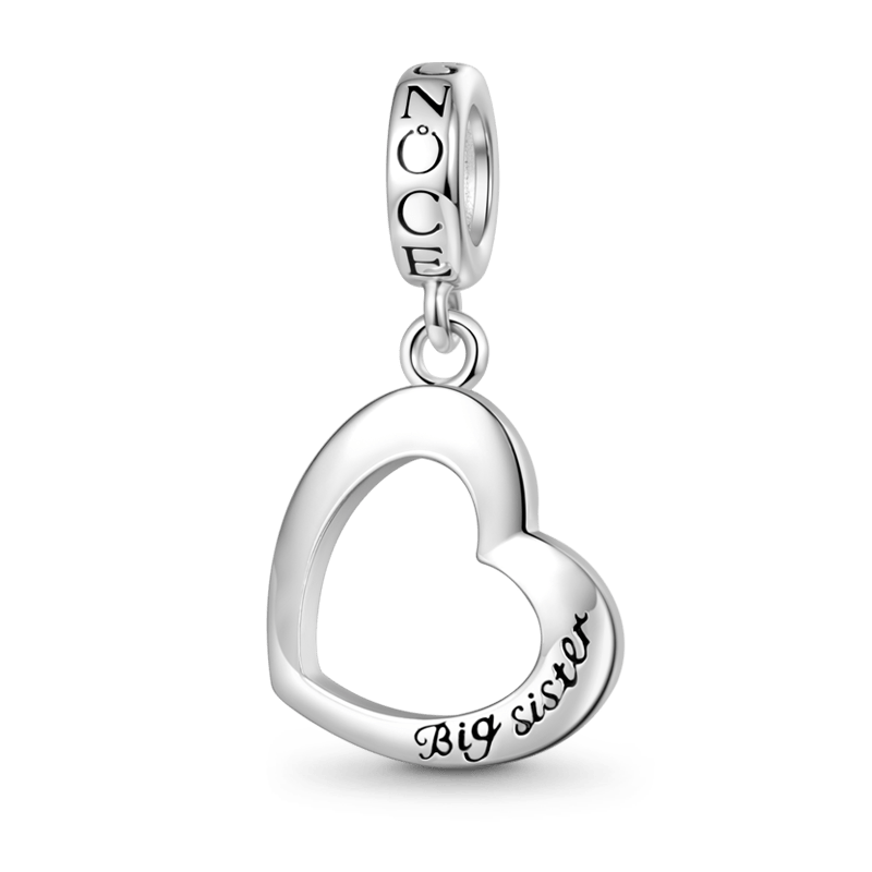 Gnoce Little sister&Big sister Heart Pendant Dangle Charm_2