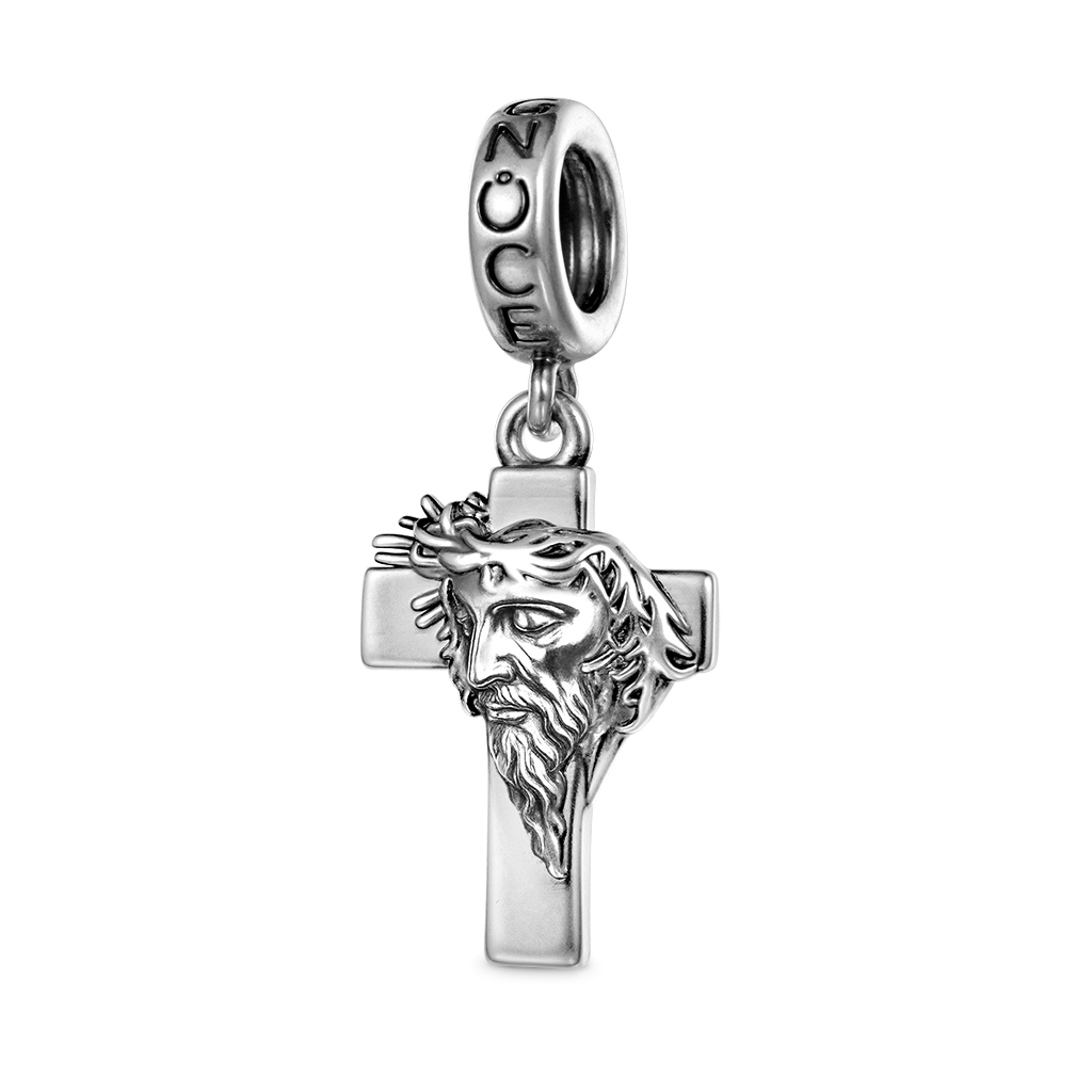 Gnoce Cross with Thorn Crown Pendant Dangle Charm_1