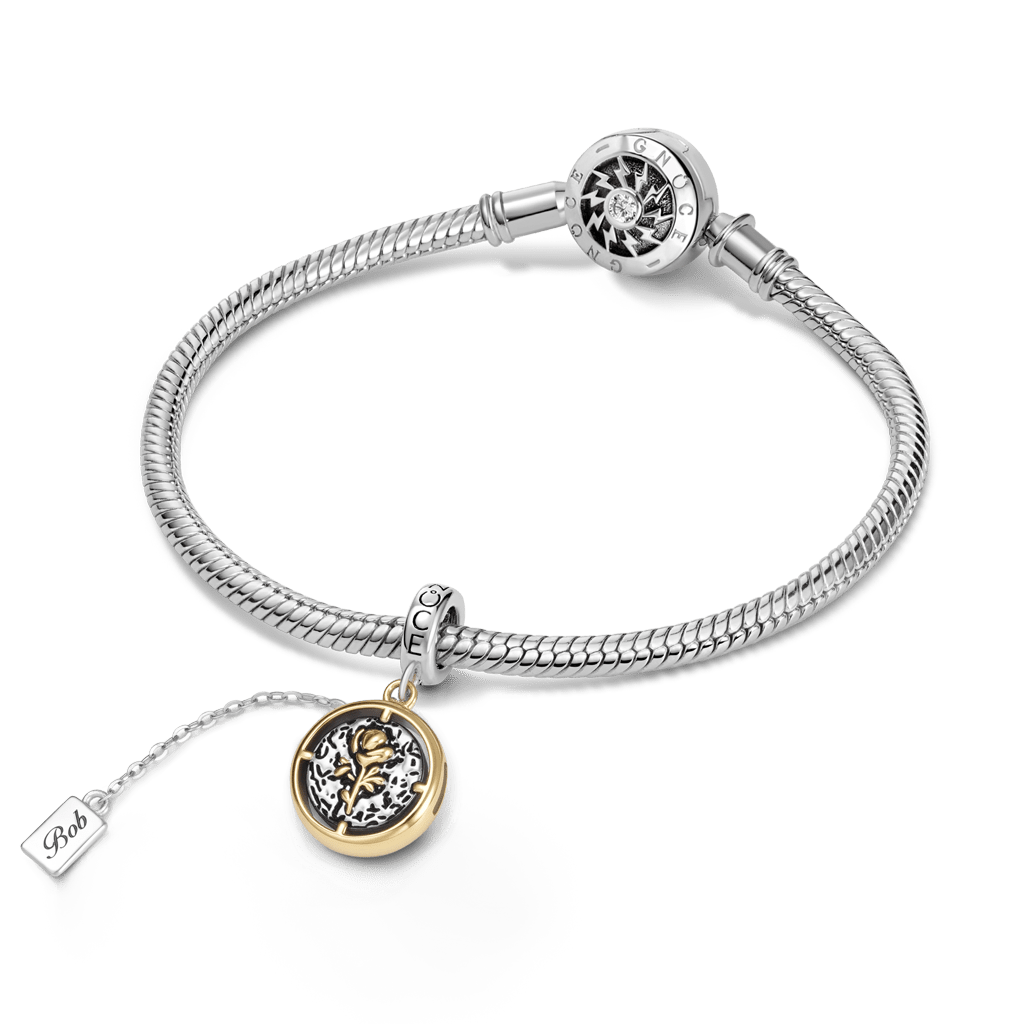 Gnoce Engravable Rose Gift Pendant Dangle Charm_3