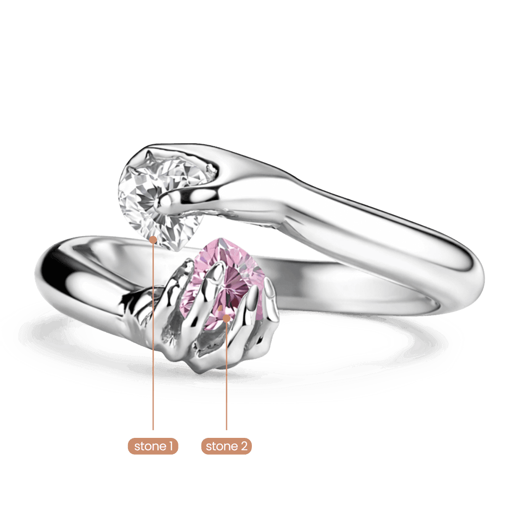 Gnoce Personalized Handheld Heart Birthstone Ring_2