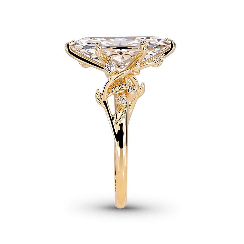 Gnoce Organic Vine Marquise-Cut Moissanite Engagement Ring_5
