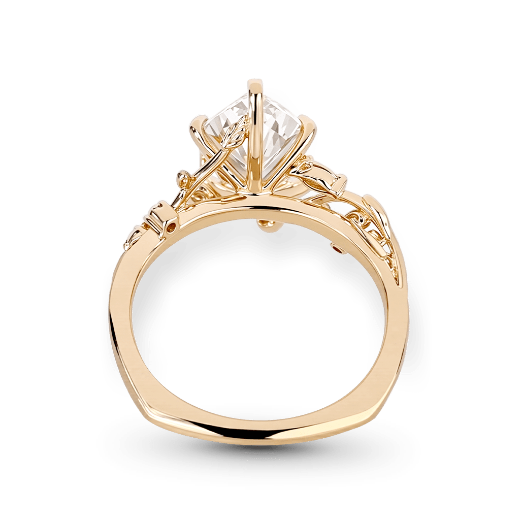 Gnoce Organic Vine Marquise-Cut Moissanite Engagement Ring_4