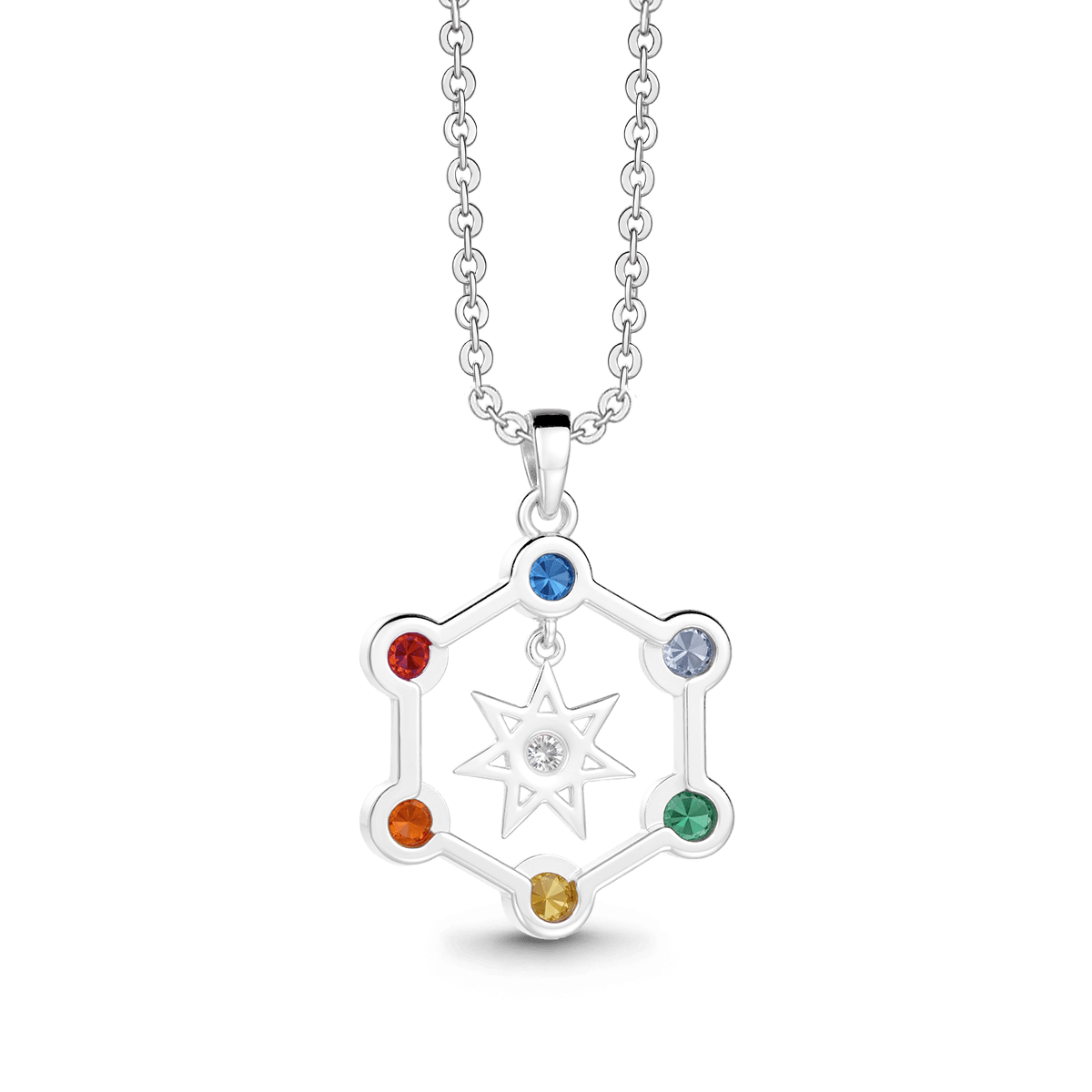 Gnoce Custom Hexagram Birthstone Necklace_4