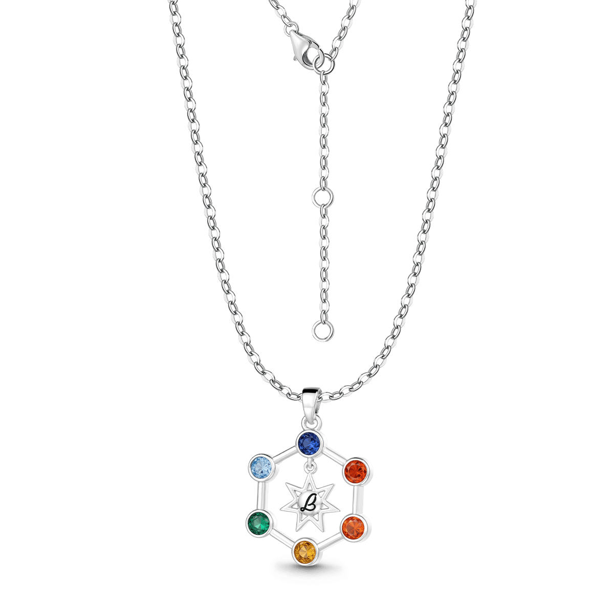 Gnoce Custom Hexagram Birthstone Necklace_5