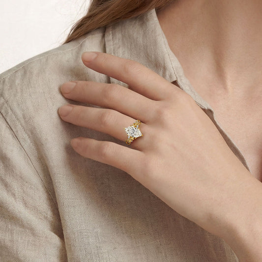 Gnoce Organic Vine Marquise-Cut Moissanite Engagement Ring_2