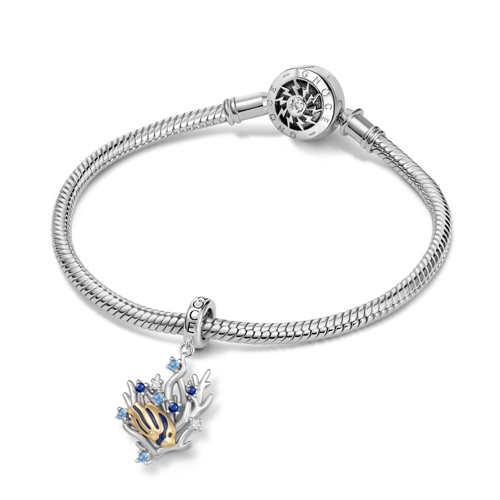 Gnoce Coral Reef Fish Charm Platinum-plated Silver Blend_3