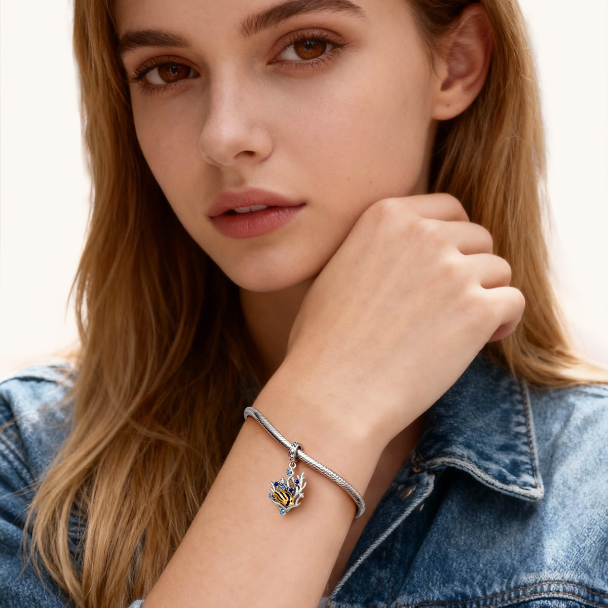 Gnoce Coral Reef Fish Charm Platinum-plated Silver Blend_4