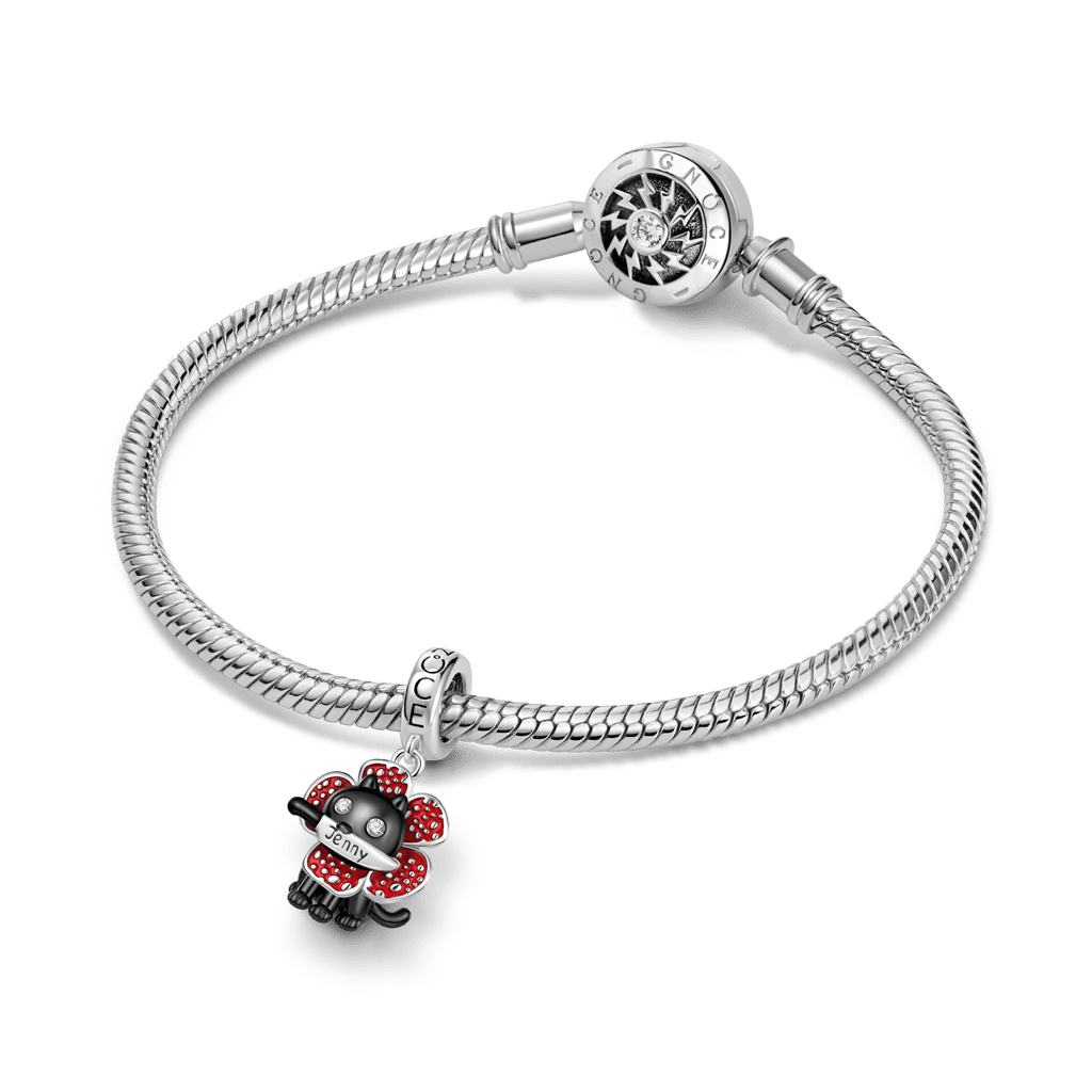 Gnoce Cannibal Flower Black Cat Charm Platinum-plated Silver Blend_3