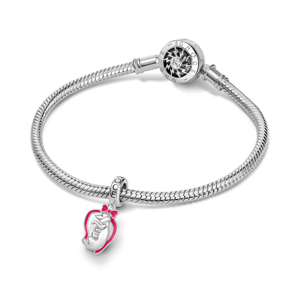 Gnoce Mother Dog & Puppy Charm Platinum-plated Silver Blend_3