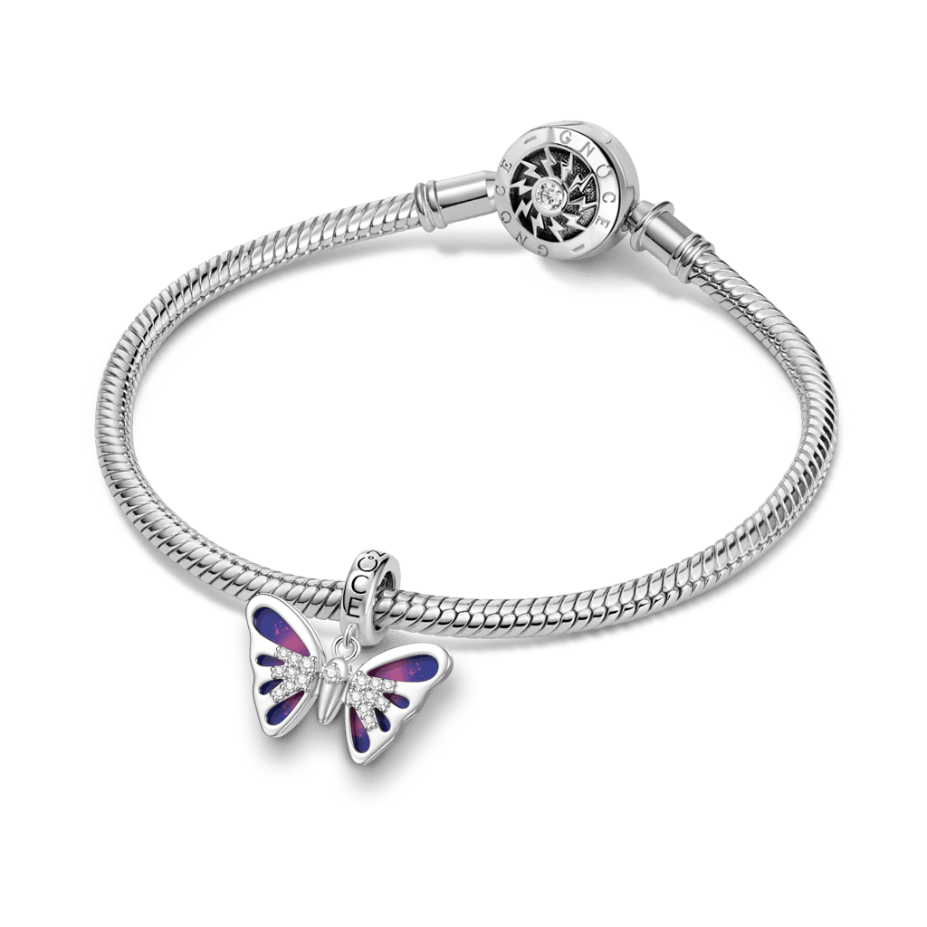 Gnoce Butterfly Charm Platinum-plated Silver Blend_4