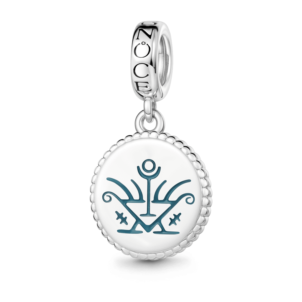 Gnoce Witch Runes Engravable Charm Platinum-plated Silver Blend_1