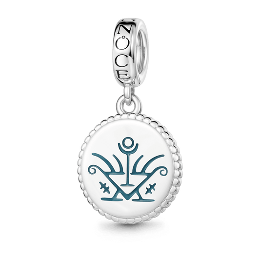 Gnoce Witch Runes Engravable Charm Platinum-plated Silver Blend_1