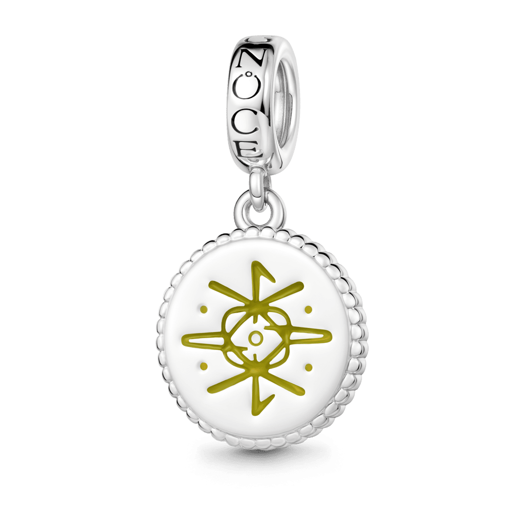 Gnoce Witch Runes Engravable Charm Platinum-plated Silver Blend_1