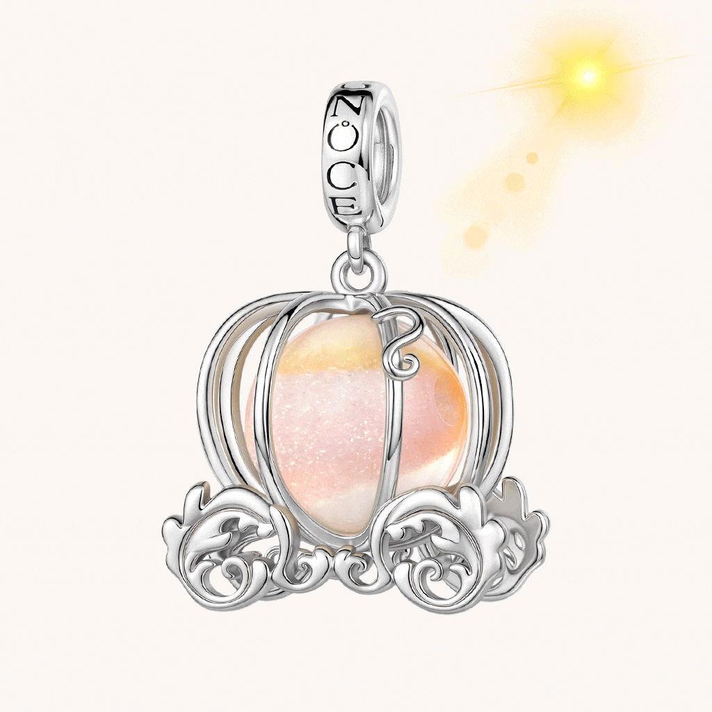 Gnoce Pumpkin Carriage Charm Platinum-plated Silver Blend_2