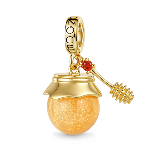 Gnoce Honey Jar & Spoon Charm Platinum-plated Silver Blend_1