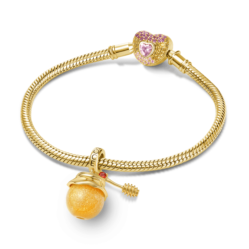 Gnoce Honey Jar & Spoon Charm Platinum-plated Silver Blend_4