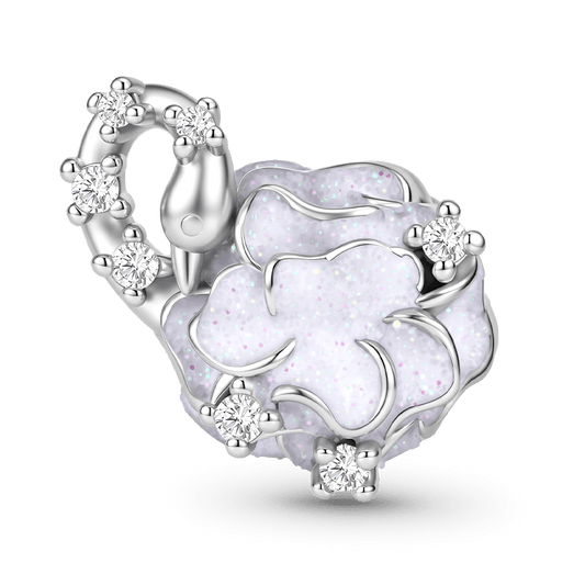 Gnoce Flower & Bird Charm Platinum-plated Silver Blend_1