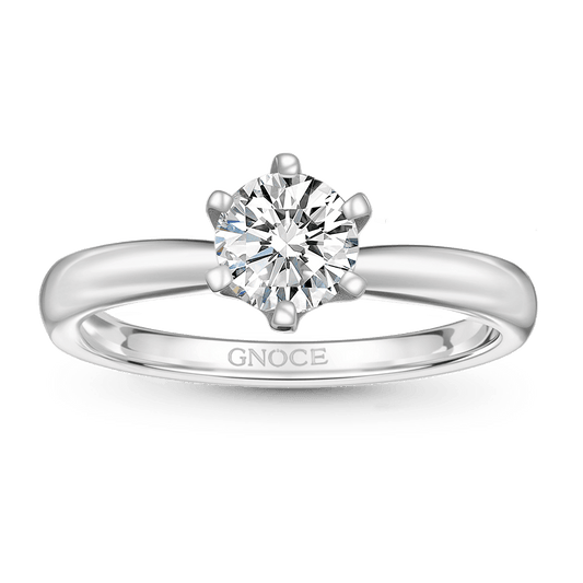 Gnoce Classic 1Ct Round Halo 925S & VVS Moissanite Engagement Ring_1