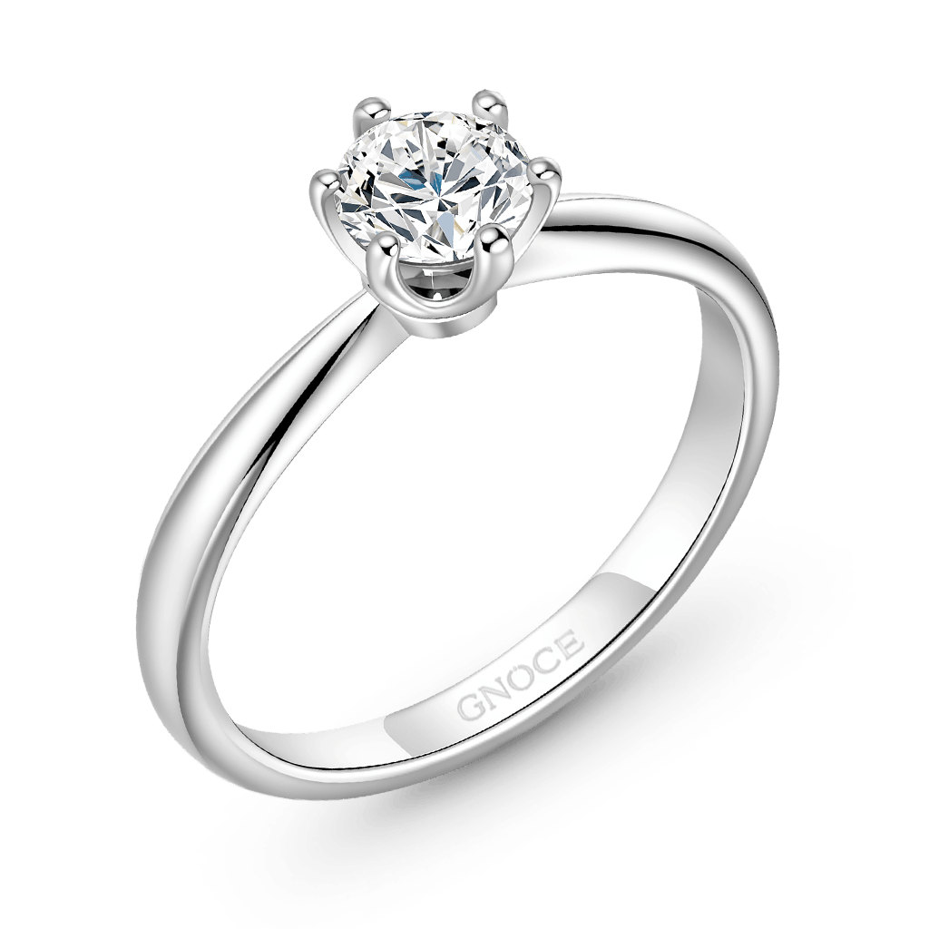 Gnoce Classic 1Ct Round Halo 925S & VVS Moissanite Engagement Ring_2