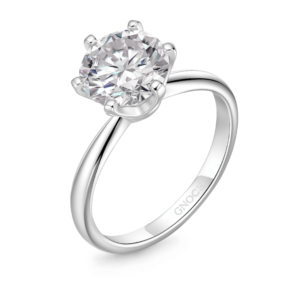 Gnoce Classic 2CT Round Halo 925S & VVS Moissanite Engagement Ring_2