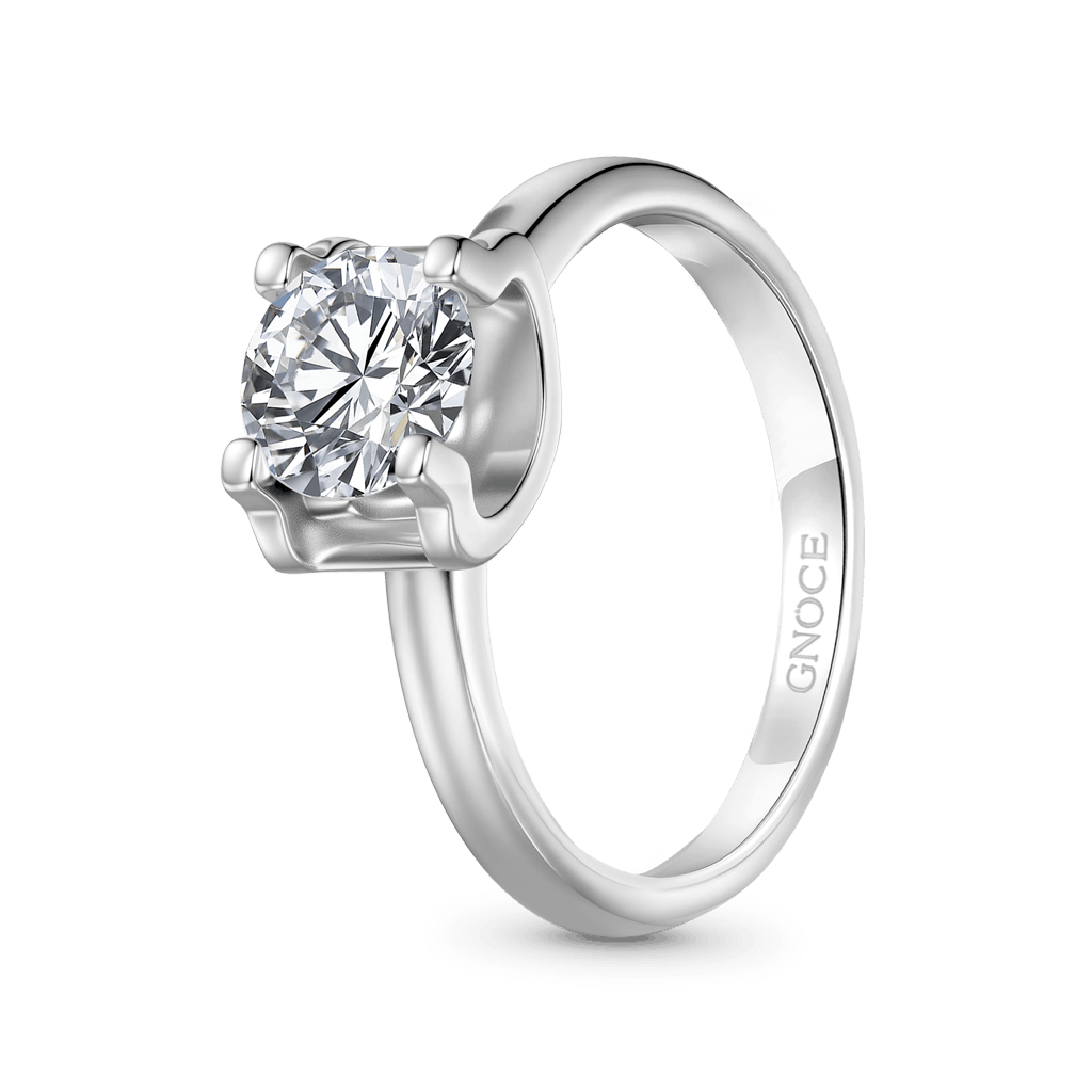 Gnoce Eternity 1Ct Round Halo 925S & VVS Moissanite Ring_2