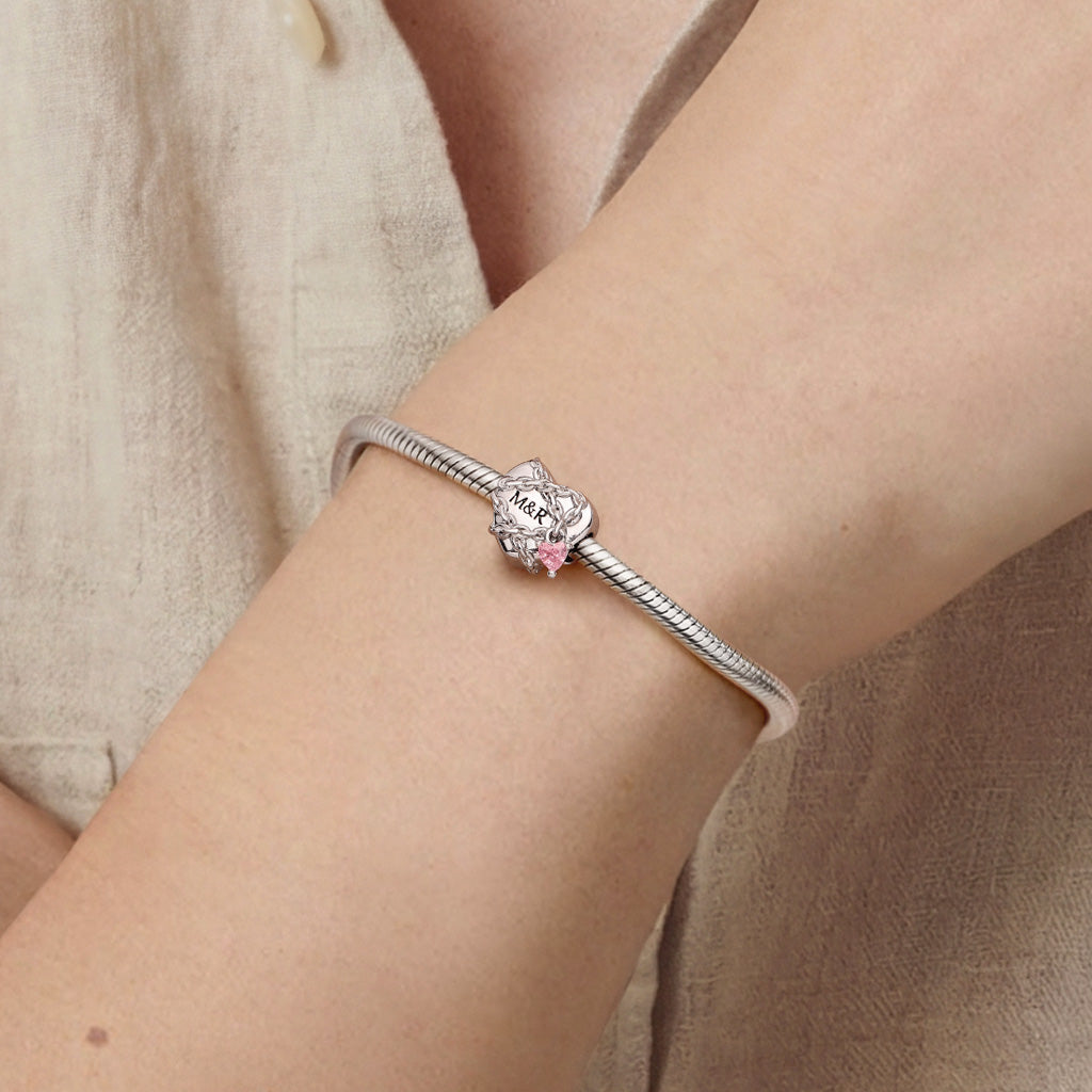 Gnoce Chains of Love Heart Charm Platinum-plated Silver Blend_2