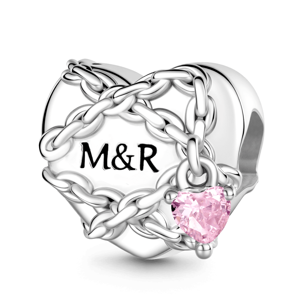 Gnoce Chains of Love Heart Charm Platinum-plated Silver Blend_1