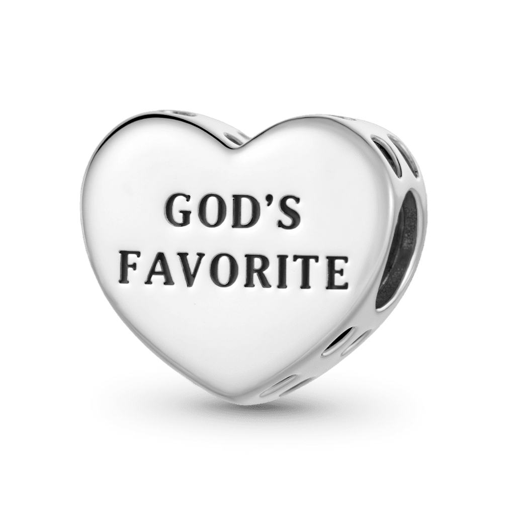 Gnoce Heart Engravable Charm Platinum-plated Silver Blend_1