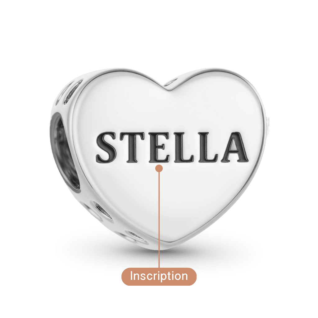 Gnoce Heart Engravable Charm Platinum-plated Silver Blend_5