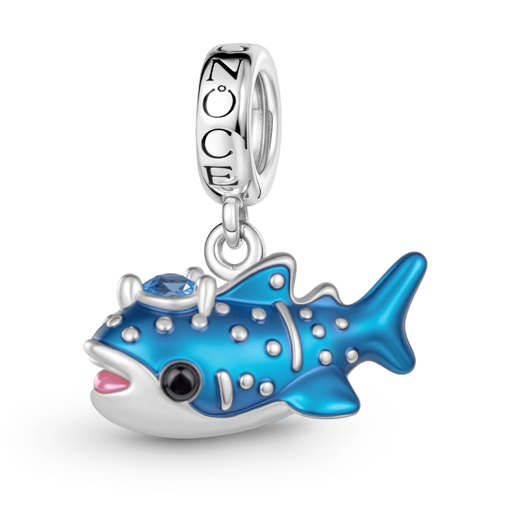 Gnoce Blue Whale Shark Charm Platinum-plated Silver Blend_1