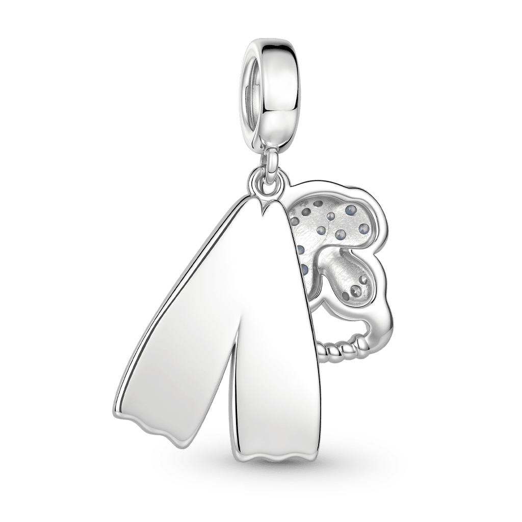 Gnoce Diving Mask and Fins Charm Platinum-plated Silver Blend_5