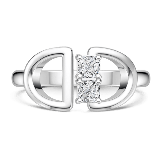 Gnoce Double D Ring Platinum-plated Silver Blend_1