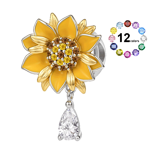 Gnoce Sunflower Charm Platinum-plated Silver Blend_1
