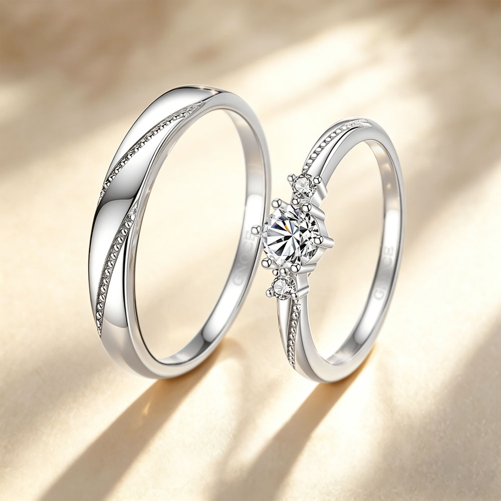 Gnoce 'Love At First Sight' Adjustable Diamond Men's Band_2
